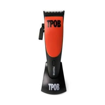 TPOB Phantom Professional Hair Clipper - 10000 RPM Superpowered Whisper Quiet Barber Clipper, Black Diamond Carbon DLC Fade Blade for The Closest Haircut and Beard Trims (Clipper)