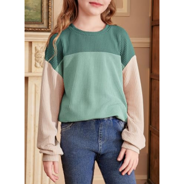Blibean Teen Girls Fall Puff Long Sleeve Tops