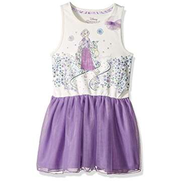 Disney Girls' Rapunzel Graphic Dress, Purple, 2T