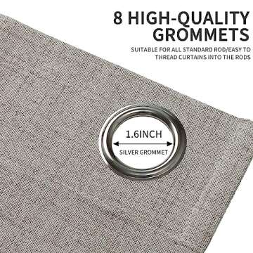 Joydeco Blackout Curtains 95 Inches Long 2 Panels Burg, Room Darkening Curtains for Bedroom, 100% Black Out Textured Thermal Drapes Privacy Protection 2 Panels Set(W52 x L95 Inch, Greyish White)