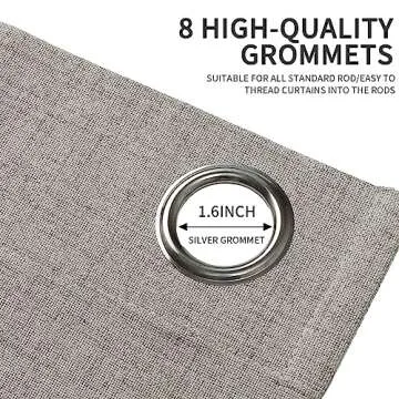 Joydeco Blackout Curtains 95 Inches Long 2 Panels Burg, Room Darkening Curtains for Bedroom, 100% Black Out Textured Thermal Drapes Privacy Protection 2 Panels Set(W52 x L95 Inch, Greyish White)