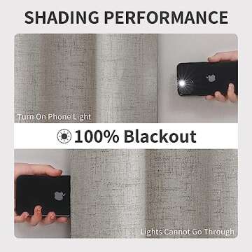 Joydeco Blackout Curtains 95 Inches Long 2 Panels Burg, Room Darkening Curtains for Bedroom, 100% Black Out Textured Thermal Drapes Privacy Protection 2 Panels Set(W52 x L95 Inch, Greyish White)