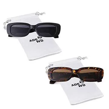 ADE WU Rectangle Sunglasses for All Occasions Stylish Retro