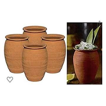 always quality Made in Mexico Authentic Mexican Cantaritos Jarritos de Barro for Hot or Cold Beverag...