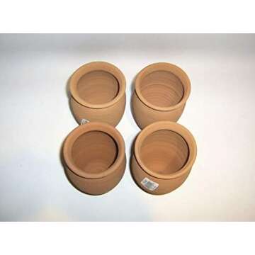 always quality Made in Mexico Authentic Mexican Cantaritos Jarritos de Barro for Hot or Cold Beverages Drinks Natural Clay Mugs Cups, Set of 4