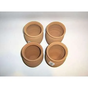 always quality Made in Mexico Authentic Mexican Cantaritos Jarritos de Barro for Hot or Cold Beverages Drinks Natural Clay Mugs Cups, Set of 4