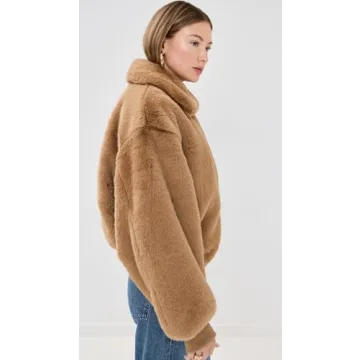 Good American Women's Faux Fur Collared Coat - Warm Caramel