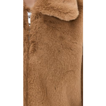 Good American Women's Faux Fur Collared Coat - Warm Caramel