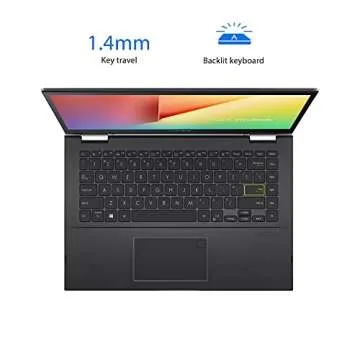 ASUS VivoBook Flip 14 Thin and Light 2-in-1 Laptop, 14” FHD Touch, 11th Gen Intel Core i3-1115G4, 4GB RAM, 128GB SSD, Thunderbolt 4, Fingerprint, Windows 10 Home in S Mode, Indie Black, TP470EA-AS34T