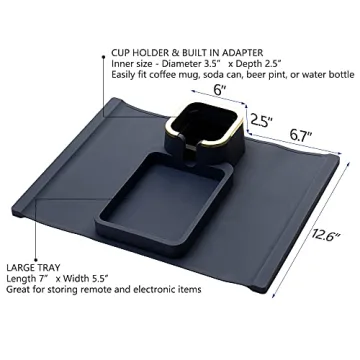 Elimiko Couch Cup Holder Tray for Drinks and Snacks