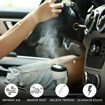 Car Diffuser, Water-Soluble Essential Oils Aromatherapy Diffusers, Dual USB Charger Ports, Aroma Humidifier Air Freshener For Vehicle Black