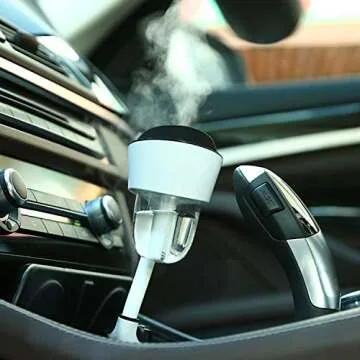 Car Diffuser, Water-Soluble Essential Oils Aromatherapy Diffusers, Dual USB Charger Ports, Aroma Humidifier Air Freshener For Vehicle Black