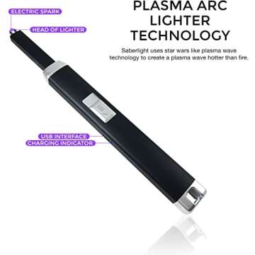 Saberlight Extended Arc Lighter - Eco-Friendly Flameless and Windproof