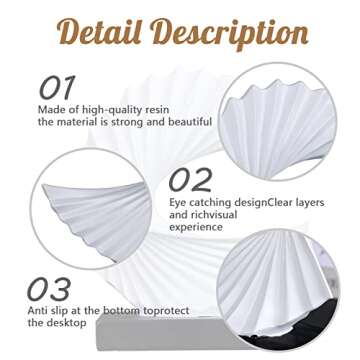 LCCCK Modern Abstract Sculpture Art Deco Decor, White Ocean Wave Sculpture Large Home Decor Accents, White Statue for Men Office House Mantel Shelf Tv Decor Adornos para Sala Modernos