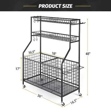TNINE Sports Equipment Garage Organizer for Easy Storage