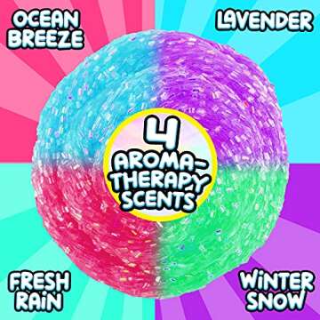 COMPOUND KINGS Fluffy Glitzy Bingsu Jar for Girls & Boys | Sensory Toys | Non-Sticky | Stress Relieving Tactile | (4-Pack, Pink, Blue, Purple & Green)