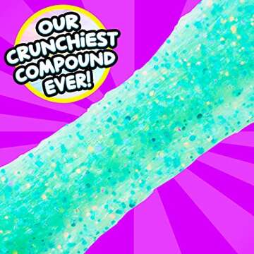 COMPOUND KINGS Fluffy Glitzy Bingsu Jar for Girls & Boys | Sensory Toys | Non-Sticky | Stress Relieving Tactile | (4-Pack, Pink, Blue, Purple & Green)