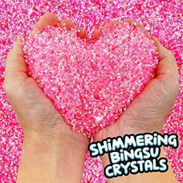 COMPOUND KINGS Fluffy Glitzy Bingsu Jar for Girls & Boys | Sensory Toys | Non-Sticky | Stress Relieving Tactile | (4-Pack, Pink, Blue, Purple & Green)