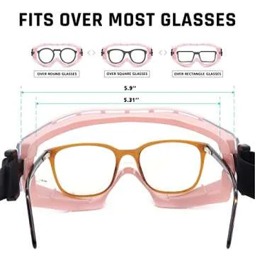 UKNOW Safety Goggles Over Glasses - Anti-Fog Clear Lens - ANSI Z87.1 Certified Eye Protection for Lab Work, Industrial Use