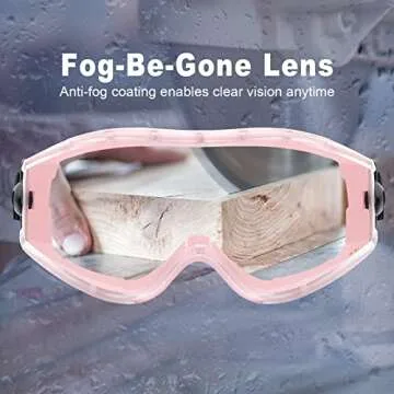UKNOW Safety Goggles Over Glasses - Anti-Fog Clear Lens - ANSI Z87.1 Certified Eye Protection for Lab Work, Industrial Use