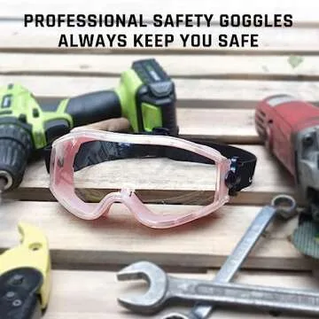 UKNOW Safety Goggles Over Glasses - Anti-Fog Clear Lens - ANSI Z87.1 Certified Eye Protection for Lab Work, Industrial Use