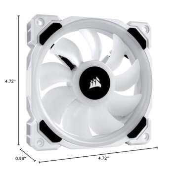 Corsair LL Series, LL120 RGB, 120mm RGB LED Fan, Triple Pack with Lighting Node PRO- White, Lighting Node PRO Included, LL120 RGB White,CO-9050092-WW