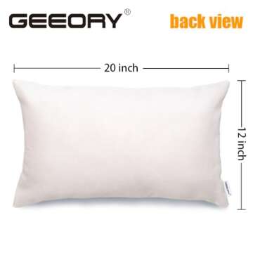 GEEORY Fall Decor Pillow Cover 12x20 inch Hello Pumpkin Leaves Farmhouse Lumbar Throw Pillow Cover for Autumn Fall Decorations Fall Pillows Decorative Pillow Cover for Couch Sofa