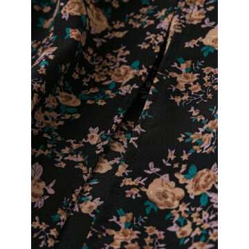 Floerns Women's Plus Size Ditsy Floral Flared Midi Skirt Polka Dots Pleated Skirts