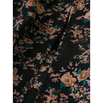 Floerns Women's Plus Size Ditsy Floral Flared Midi Skirt Polka Dots Pleated Skirts