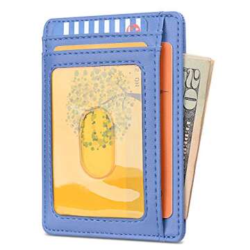 Buffway Slim Minimalist Front Pocket RFID Blocking Leather Wallets for Men and Women