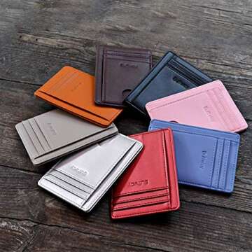 Buffway Slim Minimalist Front Pocket RFID Blocking Leather Wallets for Men and Women