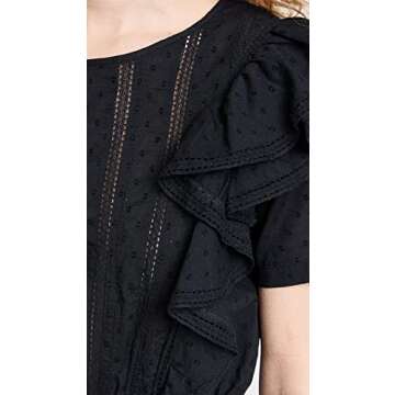 LOVESHACKFANCY Women's Natasha Dress, Black, XS