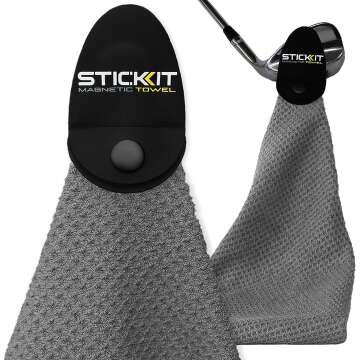 Premium Gray Golf Towel with Magnetic Hold