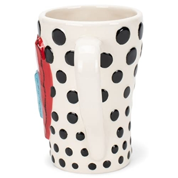 Tracy Peche Black Dots Heart Ceramic Mug 15 oz