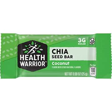 Health Warrior Chia Bars, Coconut, 15 Bars