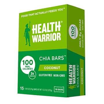 Health Warrior Chia Bars, Coconut, 15 Bars