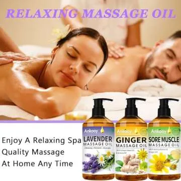 Valentines Day Gifts for Him & Her-3 Pack Massage Oil for Massage Therapy,Sore Muscle Arnica Oil & Lavender Oil Massage Oil for Date Night & Ginger Oil Lymphatic Drainage & Massage Ball Spa Gifts Kit