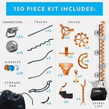 NATIONAL GEOGRAPHIC Magnetic Marble Run - 150-Piece Set
