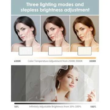 150 LED Phone Light, Selfie Light for Phone, Light for Phone/iPad/iPhone/Camera, 5500Mah Rechargeable Light, 3 Lighting Adjustment Modes, Phone Selfie Light for Photography/TikTok/Vlog/Video