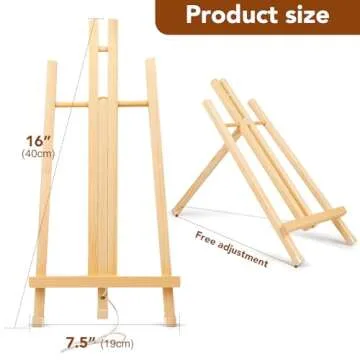 16 Pack 15 Inch Wood Easels, Easel Stand for Painting Canvases, Art, and Crafts, Tripod, Painting Party Easel, Kids Student Tabletop Easels for Painting, Portable Canvas Photo Picture Sign Holder
