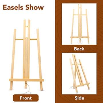 16 Pack 15 Inch Wood Easels, Easel Stand for Painting Canvases, Art, and Crafts, Tripod, Painting Party Easel, Kids Student Tabletop Easels for Painting, Portable Canvas Photo Picture Sign Holder