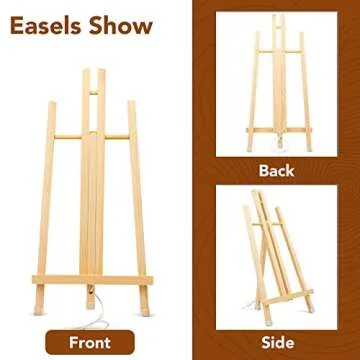 16 Pack 15 Inch Wood Easels, Easel Stand for Painting Canvases, Art, and Crafts, Tripod, Painting Party Easel, Kids Student Tabletop Easels for Painting, Portable Canvas Photo Picture Sign Holder