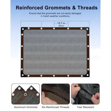 90% Shade Cloth 3x6ft UV Protection Durable Garden Cover