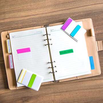 KICNIC 480 Pieces Sticky Tabs 2 Inch Index Tabs, Colored Page Markers Repositionable Tags Reading Ta...
