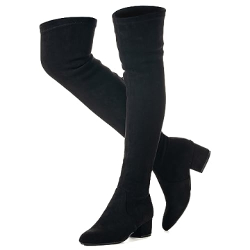 Mtzyoa Over The Knee Boots for Women – Stylish Low Heel Thigh High Suede Block Boots
