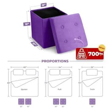 Stylish Sorbus Faux Suede Storage Ottoman Bench