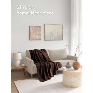 Cozy YnM Chunky Cotton Knit Throw Blanket, Multi-Size Options