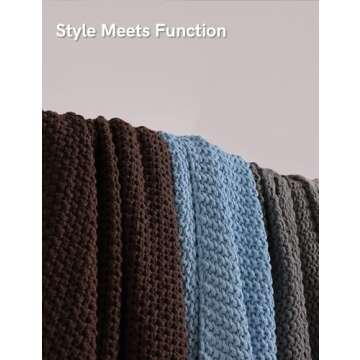 Cozy YnM Chunky Cotton Knit Throw Blanket, Multi-Size Options