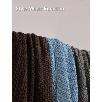 Cozy YnM Chunky Cotton Knit Throw Blanket, Multi-Size Options