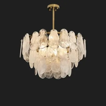LOVEDIMA Gold Dining Room Chandelier with Cloud Glass